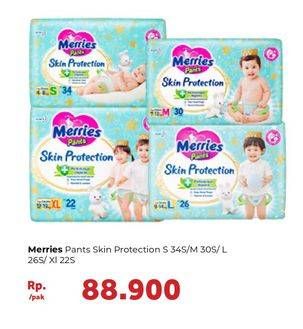 Promo Harga Merries Pants Skin Protection S34, XL22, L26, M30 22 pcs - Carrefour