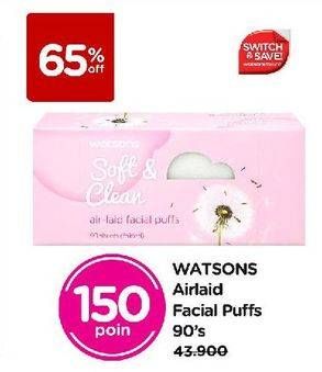 Promo Harga Watsons Air-laid Facial Puff 90 pcs - Watsons