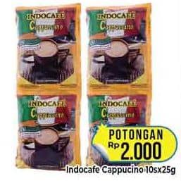 Promo Harga Indocafe Cappuccino per 10 sachet 25 gr - Hypermart