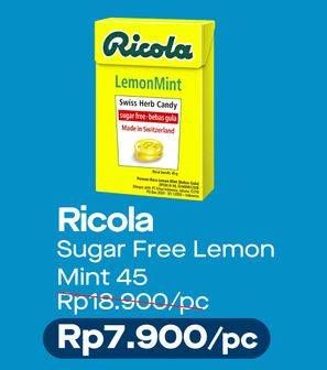 Promo Harga RICOLA Permen Rendah Gula Lemon Mint 45 gr - Alfamart