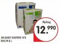 Promo Harga 365 Baby Diapers L10 10 pcs - Superindo