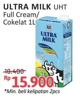 Promo Harga Ultra Milk Susu UHT Full Cream, Coklat 1000 ml - Alfamidi