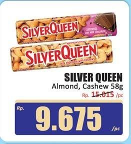 Promo Harga Silver Queen Chocolate Almonds, Cashew 58 gr - Hari Hari