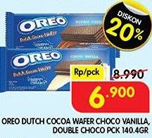 Promo Harga Oreo Wafer Choco Vanilla, Double Choco 140 gr - Superindo