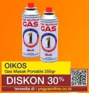 Promo Harga OIKOS Gas Masak Portable 250 gr - Yogya