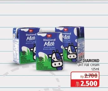 Promo Harga DIAMOND Milk UHT Full Cream 125 ml - Lotte Grosir