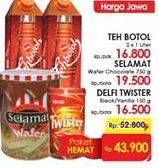 Promo Harga Paket Hemat (2pc Teh Botol Sosro isi 1ltr + 1pc Selamat Wafer 750gr + 1pc Twister Black / Vanilla 150gr)  - LotteMart