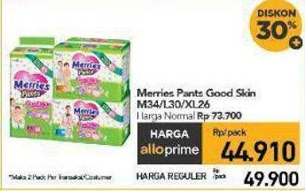 Promo Harga Merries Pants Good Skin L30, M34, XL26 26 pcs - Carrefour