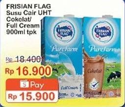 Promo Harga Frisian Flag Susu UHT Purefarm Swiss Chocolate, Full Cream 900 ml - Indomaret