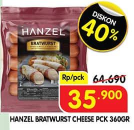 Promo Harga Hanzel Bratwurst Cheese 360 gr - Superindo