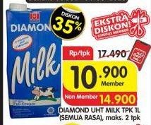 Promo Harga DIAMOND Milk UHT All Variants 1 ltr - Superindo
