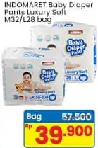 Promo Harga Indomaret Baby Diapers Pants Luxury Soft L28, M32 28 pcs - Indomaret