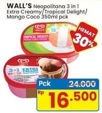 Promo Harga Walls Ice Cream Neopolitana, Tropical Delight, Mango Coco Delight 350 ml - Indomaret