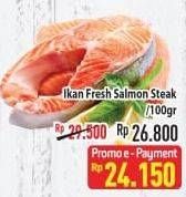 Promo Harga Salmon Steak per 100 gr - Hypermart