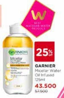 Promo Harga GARNIER Micellar Water Oil-Infused 125 ml - Watsons