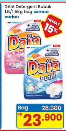 Promo Harga Daia Deterjen Bubuk All Variants 1500 gr - Indomaret