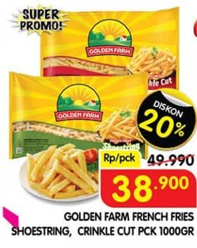 Promo Harga Golden Farm French Fries Shoestring, Crinkle 1000 gr - Superindo