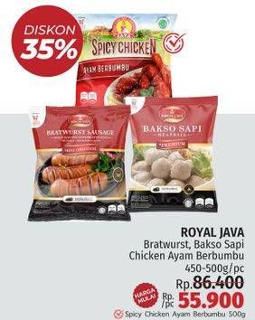 Promo Harga ROYAL JAVA Bratwurst Sausage/Bakso Sapi Premium/Spicy Chicken  - LotteMart
