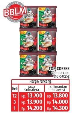 Promo Harga Top Coffee Cappuccino per 6 sachet 25 gr - Lotte Grosir