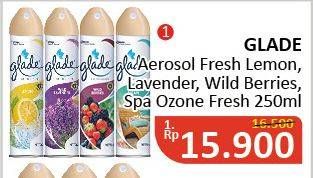 Promo Harga GLADE Aerosol Fresh Lemon, Lavender, Wild Berries, Spa Ozone Fresh 250 ml - Alfamidi