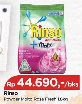 Promo Harga Rinso Anti Noda Deterjen Bubuk + Molto Pink Rose Fresh 1800 gr - TIP TOP