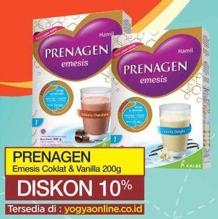 Promo Harga PRENAGEN Emesis Coklat, Vanilla 200 gr - Yogya