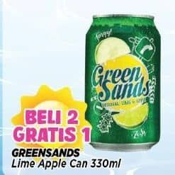 Promo Harga Green Sands Minuman Soda Lime Apple 330 ml - Alfamart