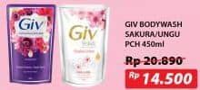 Promo Harga GIV Body Wash Pearl Sakura, Passion Flowers Sweet Berry 450 ml - Superindo