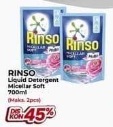 Promo Harga Rinso Liquid Detergent + Molto Micellar Soft 700 ml - Yogya