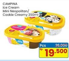 Promo Harga Campina Ice Cream Neapolitan, Cookie Creamy 350 ml - Indomaret