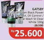 Promo Harga GATSBY Facial Foam Black Power, Oil Control, Clear Whitening 100 gr - Alfamidi
