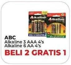 Promo Harga ABC Battery Alkaline AAA, AA 4 pcs - Yogya