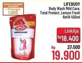 Promo Harga LIFEBUOY Body Wash Mild Care, Lemon Fresh, Total 10 450 ml - Alfamidi