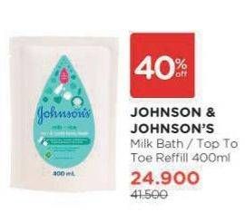 Promo Harga Johnsons Baby Milk Bath/Baby Wash Top To Toe   - Watsons