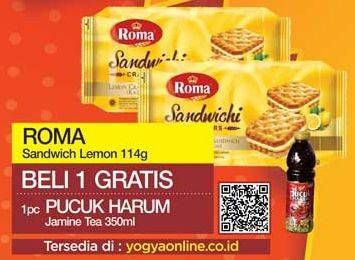 Promo Harga ROMA Sandwich Lemon 114 gr - Yogya