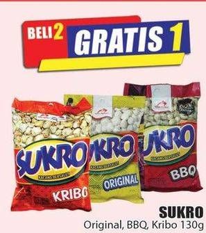 Promo Harga DUA KELINCI Kacang Sukro Original, BBQ, Kribo 130 gr - Hari Hari