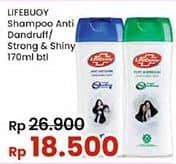 Promo Harga Lifebuoy Shampoo Anti Dandruff, Strong Shiny 170 ml - Indomaret