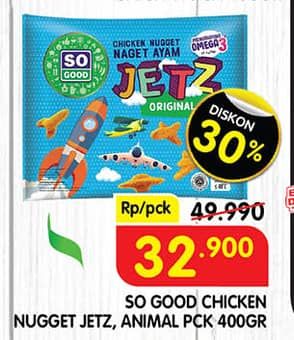 Promo Harga So Good Chicken Nugget Jets, Animal 400 gr - Superindo