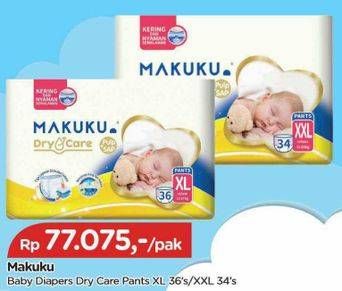 Promo Harga Makuku Dry & Care Celana XL36, XXL34 34 pcs - TIP TOP