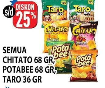 Promo Harga CHITATO Potato Chips 68gr/TARO Net Snack 36gr/POTABEE Snack Potato Chips 68gr  - Hypermart