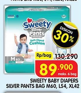 Promo Harga Sweety Silver Pants M60, L54, XL42 42 pcs - Superindo