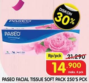 Promo Harga Paseo Facial Tissue Elegant 250 sheet - Superindo