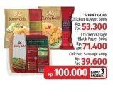 Promo Harga SUNNY GOLD Chicken Nugget 500gr/Sausage 400gr/Karage Black Paper 500gr  - LotteMart