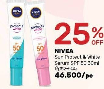 Promo Harga NIVEA Sun Face Serum Protect & White SPF 50+ 30 ml - Guardian