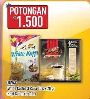 Promo Harga LUWAK White Coffee/Kopi Gula Tebu  - Hypermart