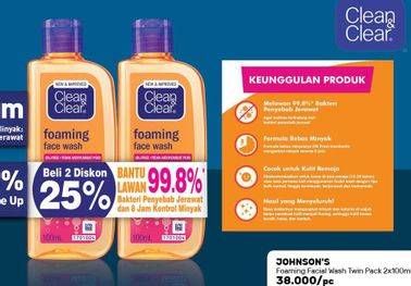 Promo Harga CLEAN & CLEAR Facial Wash per 2 botol 100 ml - Guardian