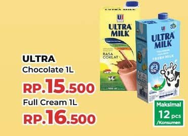 Promo Harga Ultra Milk Susu UHT Coklat 1000 ml - Yogya