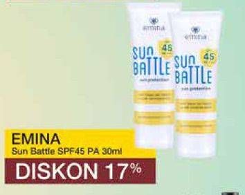 Promo Harga Emina Sun Battle SPF 45+ PA+++ 30 ml - Yogya