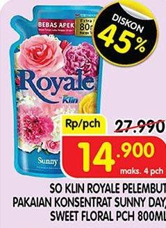 Promo Harga SO KLIN Royale Parfum Collection Sunny Day, Sweet Floral 800 ml - Superindo