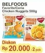 Promo Harga BELFOODS Nugget Chicken Nugget Ceria, Chicken Nugget 500 gr - Indomaret